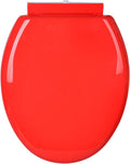 Soft Close Toilet Seats Toilet Seats, Round Non-Slip, with Quietly Close and Quick Release Hinges (Red)