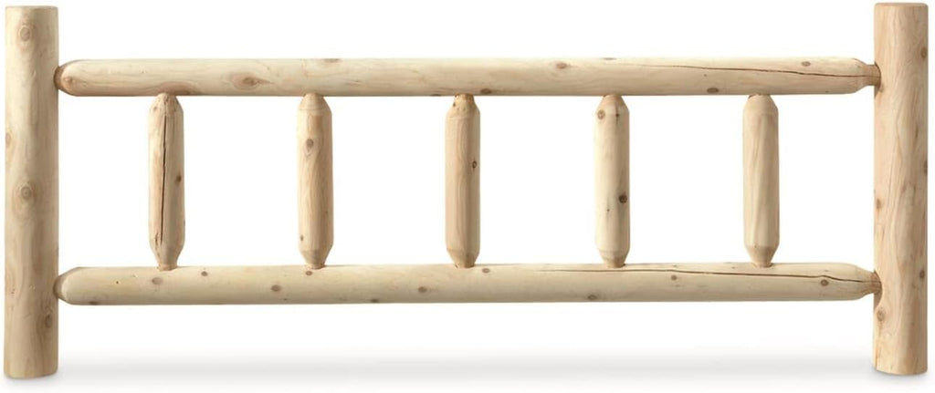 CASTLECREEK Cedar Log Queen Bed with Headboard and Footboard, Rustic Natural Unfinished Wooden Bed Frames