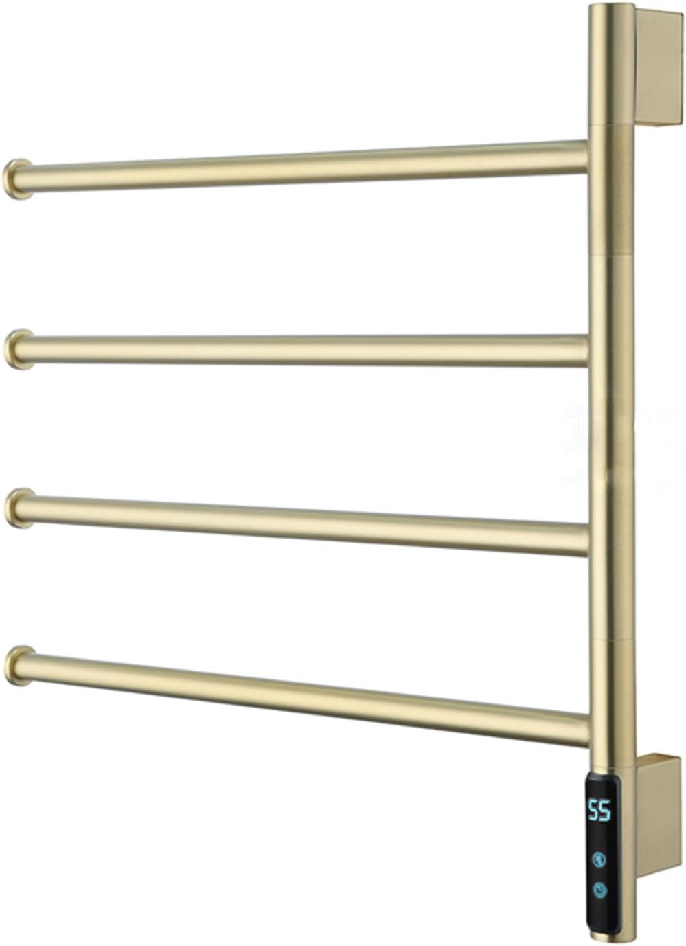 Heated Towel Racks Rotatable, Electric Towel Warmer for Bathroom Wall Mounted with Timer/Temperature Control,Brushed Gold