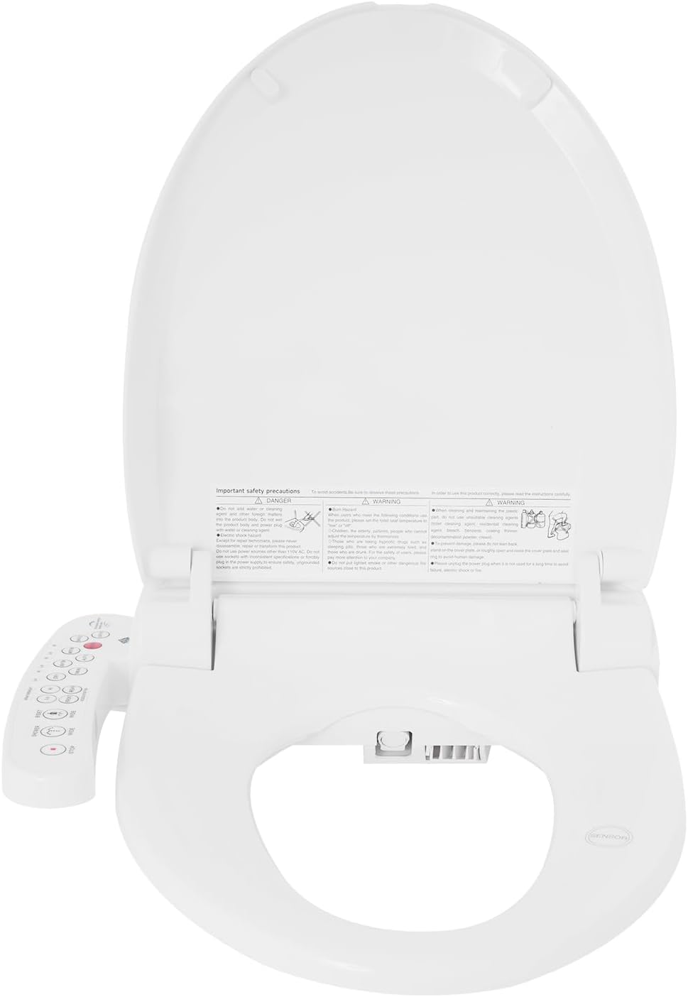 Bidet Toilet Seat, Electric Heated Toilet Seat with 2 Nozzle & Air Dryer & Heated Seat, Smart Bidet Warmer, Adjustable Temperature, Automatic Cleaning, Vibrating Flush, Easy-Install