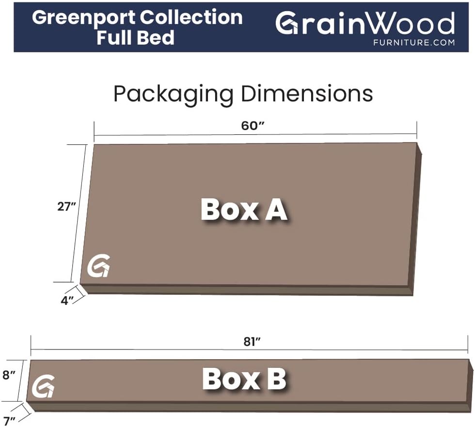 Grain Wood Furniture Greenport Solid Wood Platform Bed, Full Size, Brushed Driftwood
