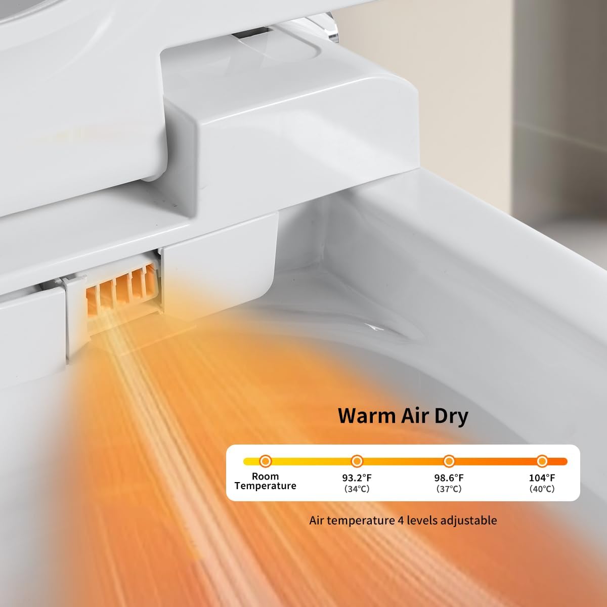 Wekuku Smart Toilet With Bidet One Piece, Auto Flush, Heated Seat, Bubble Wash, Warm Water Dry, Remote Control, Adjustable Temp, White (1 Seat)
