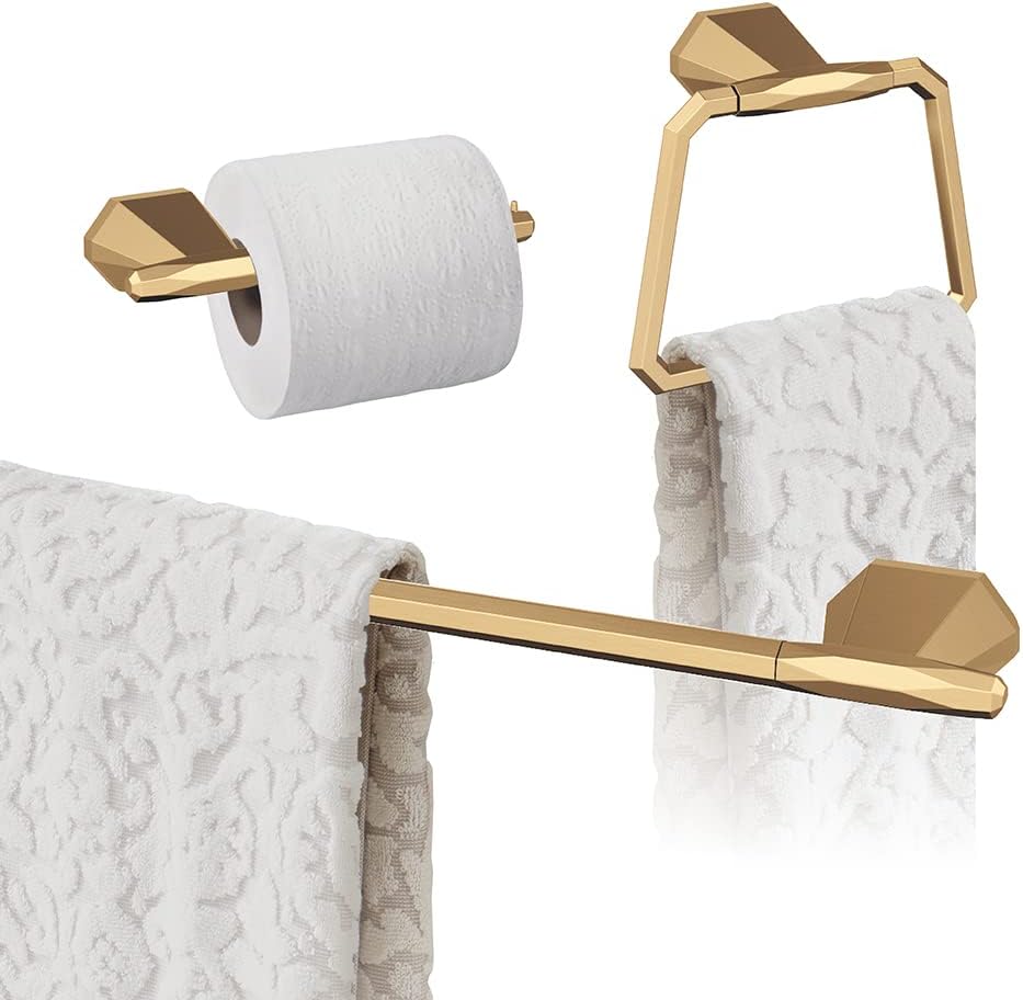 Amerock | Champagne Bronze | St. Vincent |Towel Bar | 24 inch (610 mm) | 3 Piece | Bathroom Accessories Set