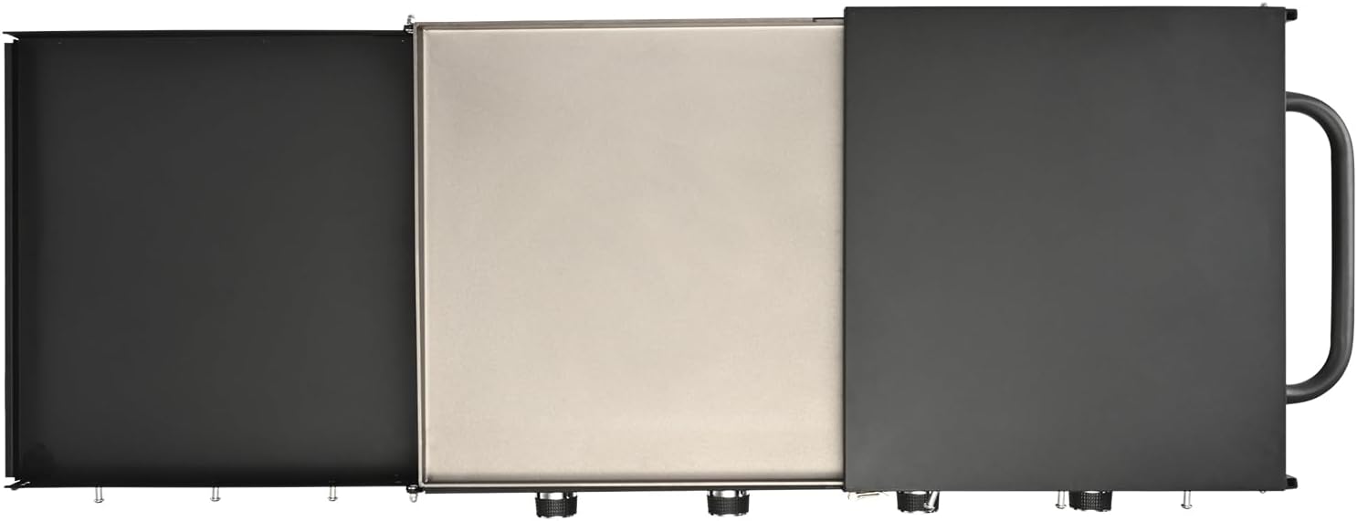 Propane Griddle on Cart, 36' Heavy Duty Manual Flat Top Griddle, Outdoor Cooking Station with Side Shelves, Steel Propane Gas Griddle, 4-Burners Restaurant Portable Grill - 60,000 BTU
