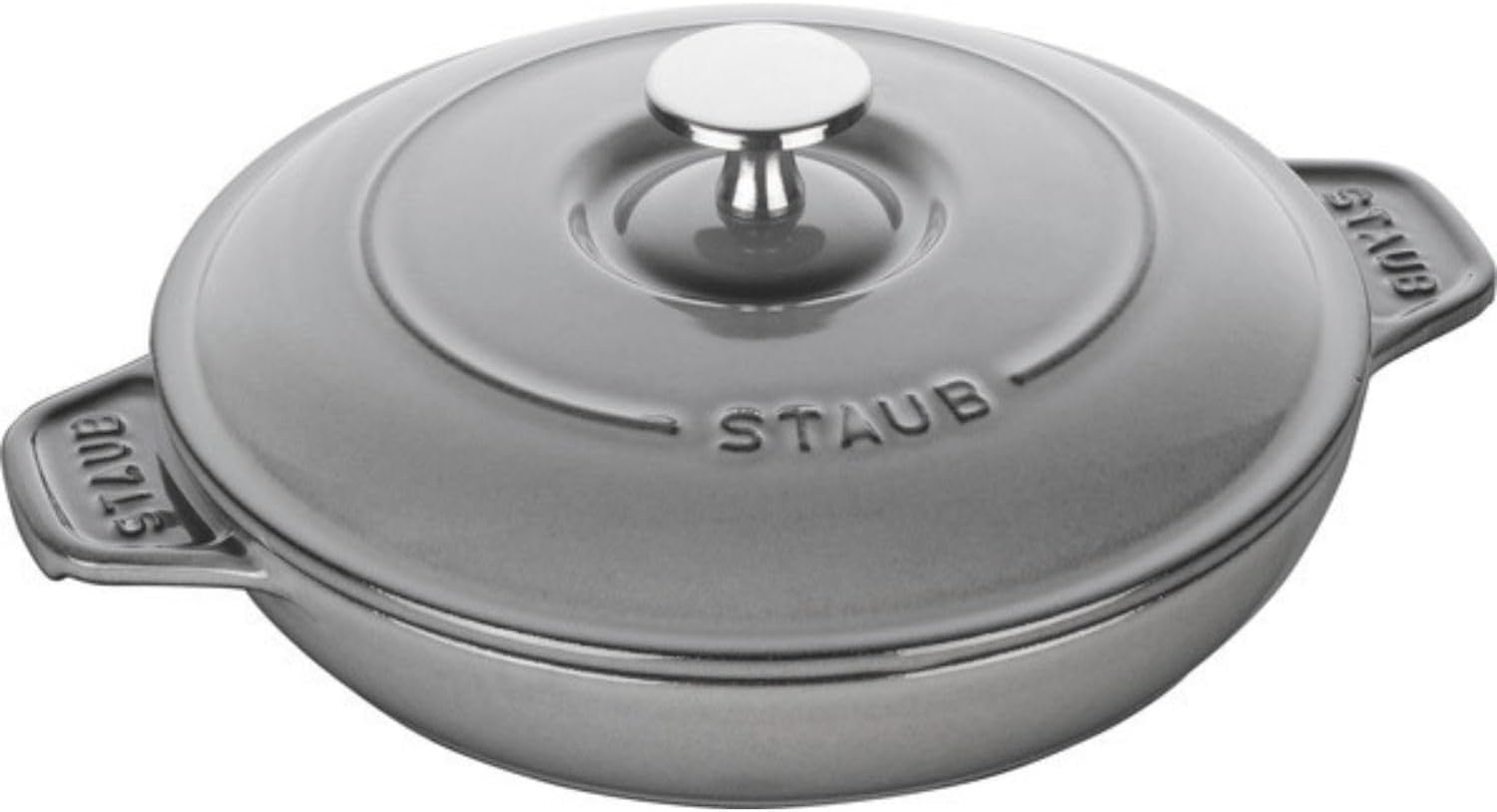 Staub 40509-578 Round Hot Plate, Gray, 7.9 inches (20 cm), Both Hands, Casting, Enamel, Shallow Type, Induction Compatible