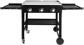 Alpine Cuisine Cast Iron Griddle & 3 Burner Gas Grill Combo, Outdoor Cooking Station with Side Shelves & Wheels | 67' x 24' x 35'