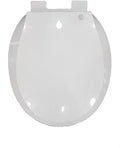 Toilet Seat Toilet Seat Round Soft Close, Open Front Toilet Lid Quiet No Slam, Easy Installation & Release, Pp Material Easy Clean, White