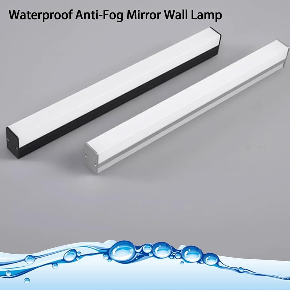 LED Wall Sconces for Bedroom and Office - Waterproof Rectangular Mirror Lamp, Modern Aluminum Design, 70cm Silver White Light