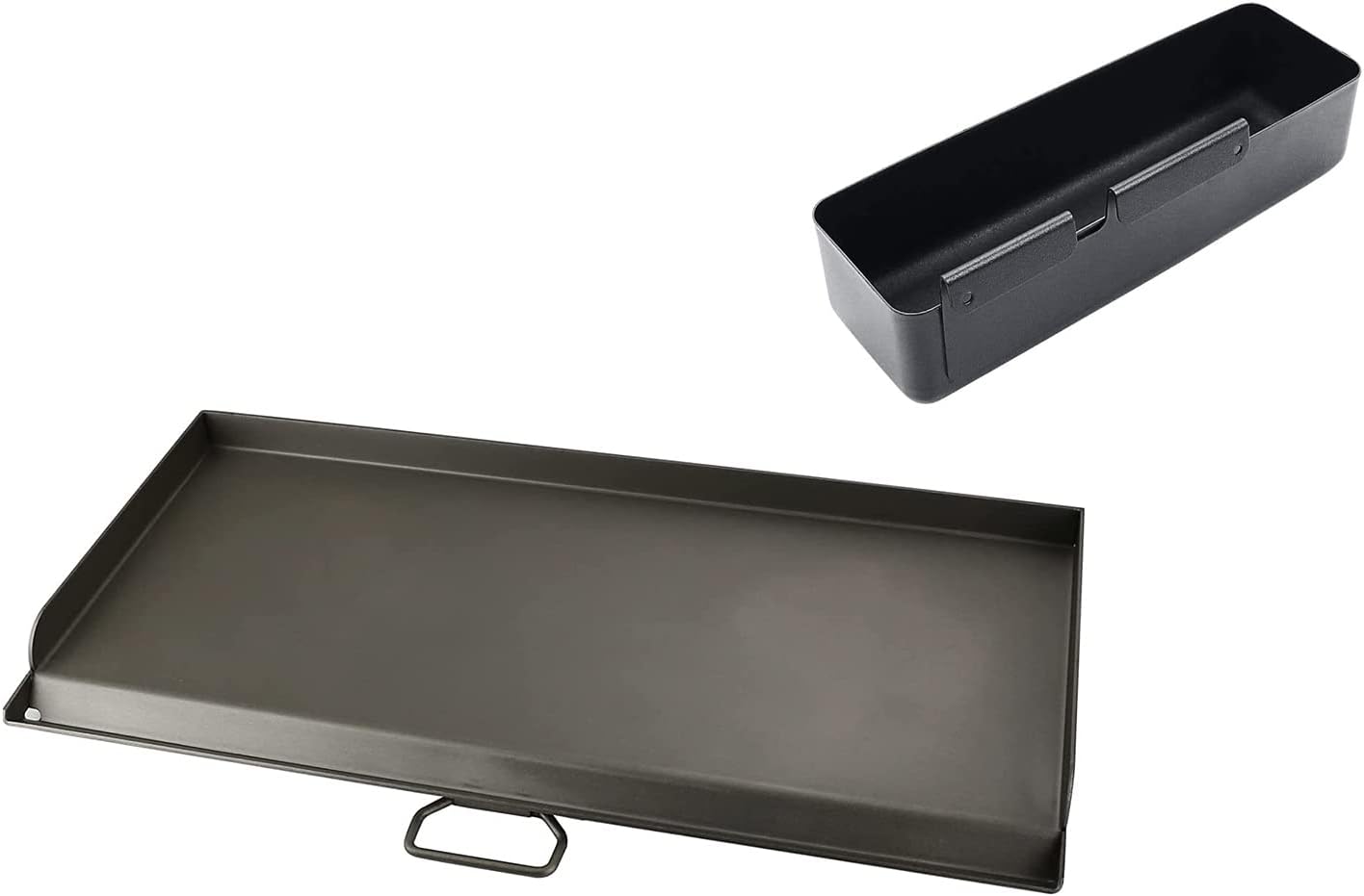Uniflasy Fry Griddle Top for Camp Chef 2 burner Stove, 14'x32' FlatTop Gas Grill StoveTop Accessories Grease Catcher Pan for Camp Chef Stove Griddles,Grill Collection Pan for SG60 SG90 SG100