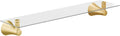 Moen Flara Brushed Gold Glass Bathroom Vanity Shelf, 21' W x 5.19' D x 3' H, YB0390BG