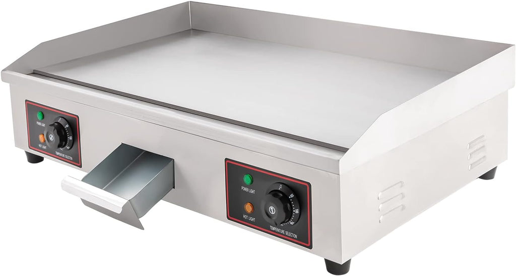 110V Commercial Griddle, Electric Countertop Griddle Commercial Flat Top Grill 50°C-300°C/122°F-572°F Temperature Range for Processing Vegetables, Chicken Fillet 28.7 x 18.9 x 9.06 Inch