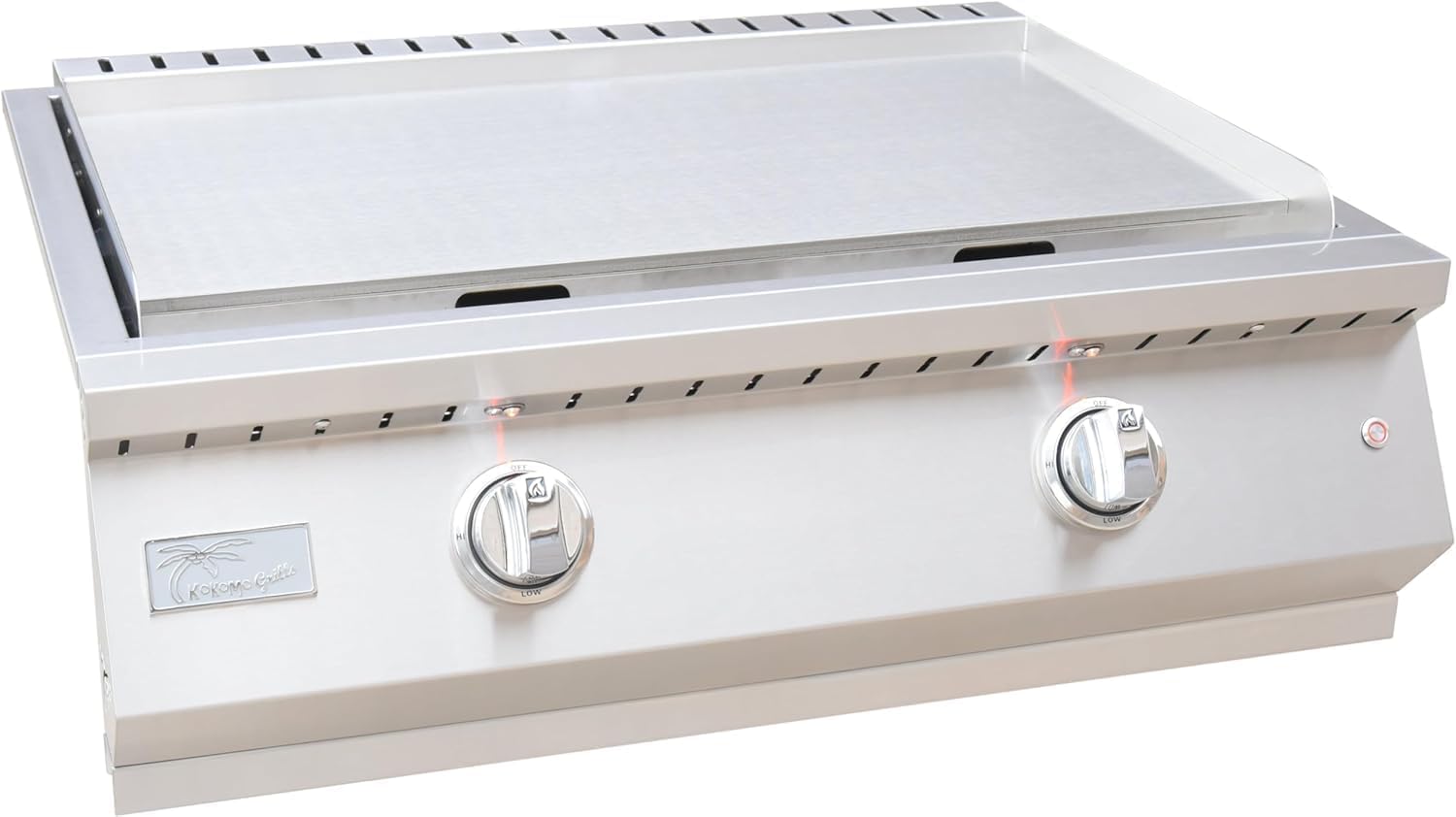 KoKoMo Grills 30 Inch Professional Outdoor Kitchen Teppanyaki Natural Gas Griddle | 304 Stainless Steel Flat Top Grill U-Shape Burners 36000 BTUs for Outdoor Cooking, BBQ and Patio Backyard