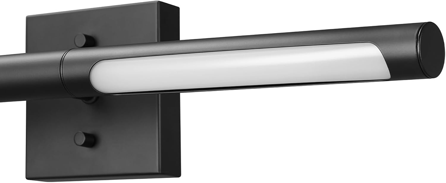 Globe Electric 63000203 5-Piece All-in-One Bathroom Set, 2-Light LED Vanity Light, Matte Black, 1200 Lumen, Towel Bar, Robe Hook, Toilet Paper Holder, Towel Ring, Bathroom Lights Over Mirror