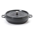 GET CA-008-GR/BK Heiss Braiser Pan, 4 Quart Capacity, Cast Aluminum, Gray with Black Interior