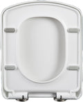 Round Corner Square Toilet Seat, Heavy Duty Urea-Formaldehyde, Soft Close, Quick Release, Brushed Hinges, Fit