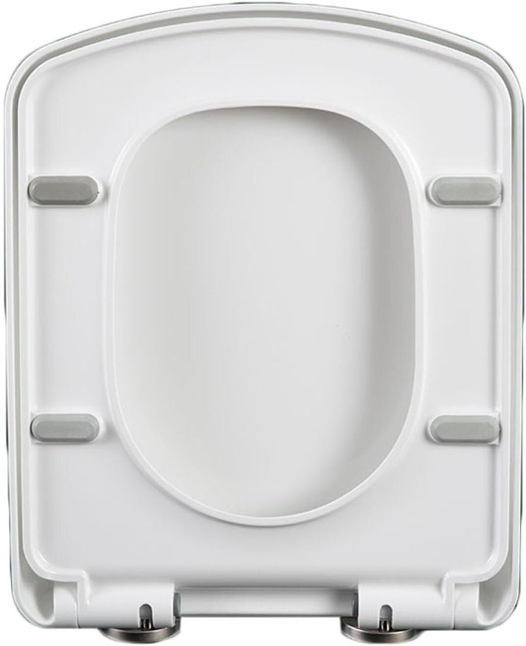 Round Corner Square Toilet Seat, Heavy Duty Urea-Formaldehyde, Soft Close, Quick Release, Brushed Hinges, Fit