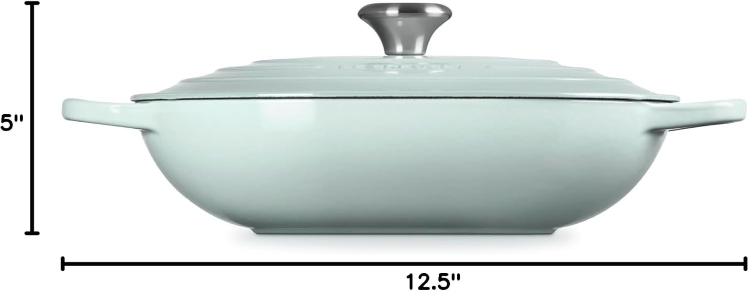 Le Creuset Enameled Cast Iron Signature Oval Casserole with Lid, 3.75 qt., Sea Salt