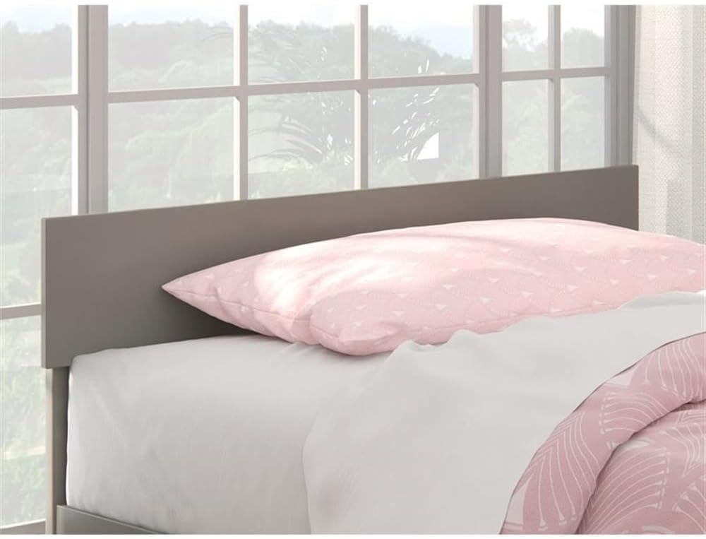 Pemberly Row Modern Solid Wood Full Headboard, Gray Finish, 50.62' W x 1.62' D x 32' H, Minimalist Design, Compatible with Standard Metal Bed Frames, Durable Bedroom Furniture