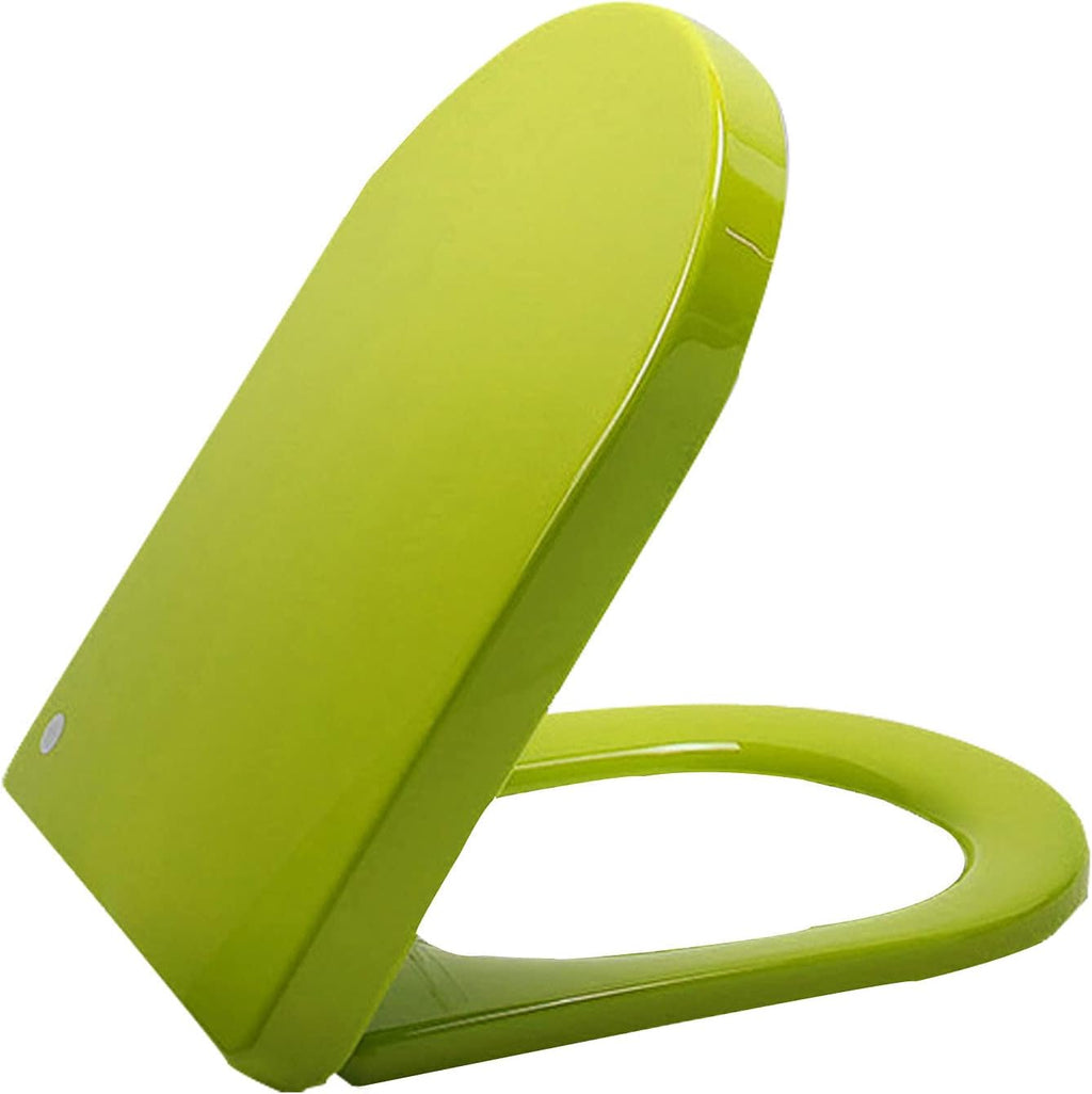 Soft Close Toilet Seats Round Toilet Seat Slow Close, Oval Toilet Seat with Non-Slip Seat Bumpers, Easy to Install (Grün)