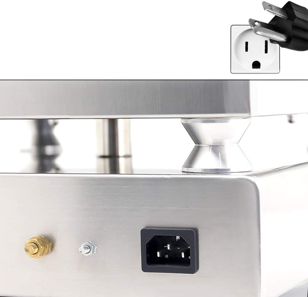 Commercial Electric Griddle, 2000W 110V, 14'×16' Plate, Adjustable Thermostat, Stainless Body with Grease Drawer