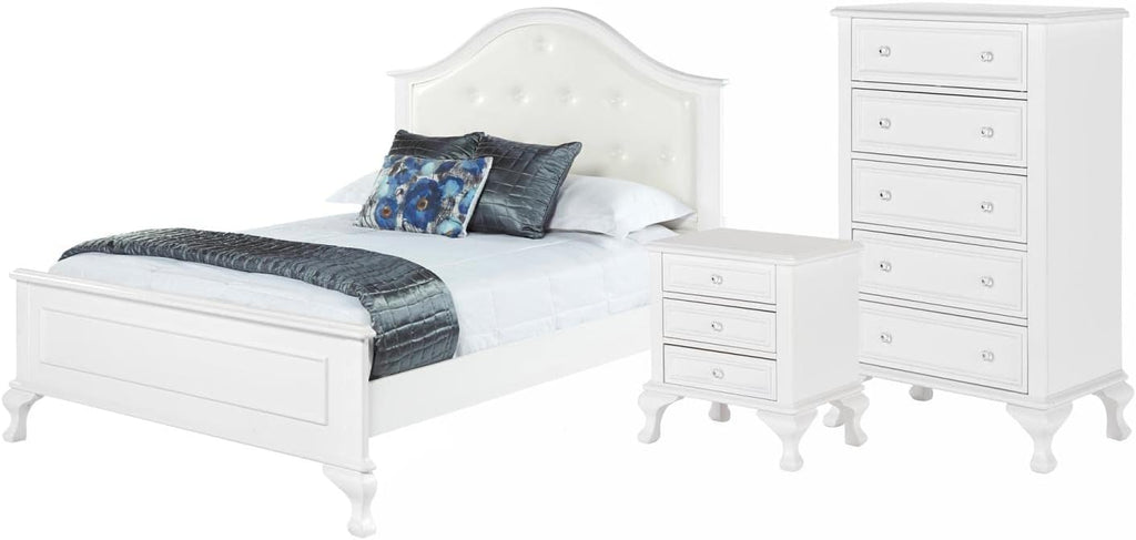 Picket House Furnishings Jenna 3 Piece Full Kids Bedroom Set in White