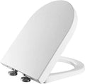 Wttfc Soft Close Toilet Seat,Bidet Toilet Seat,Simple Top Fixing for Easy Clean,D Shape, Standard Toilet Seats White with Adjustable Hinges,Toulet Seat,11