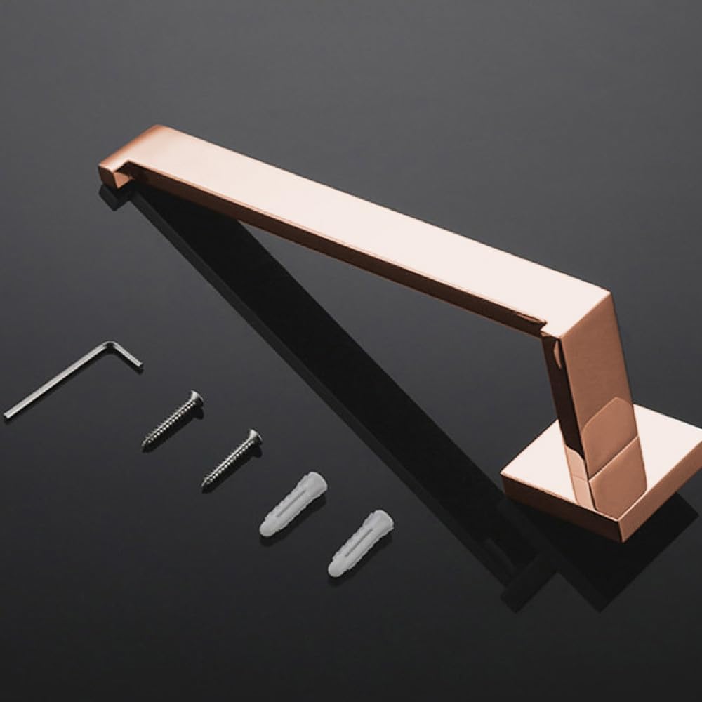 Shiny Polished Rose Gold Bathroom Hardware Accessories Towel Rack Toilet Paper Holder Towel Rail Bar Bathroom Robe Hook,50cm 1 bar Set