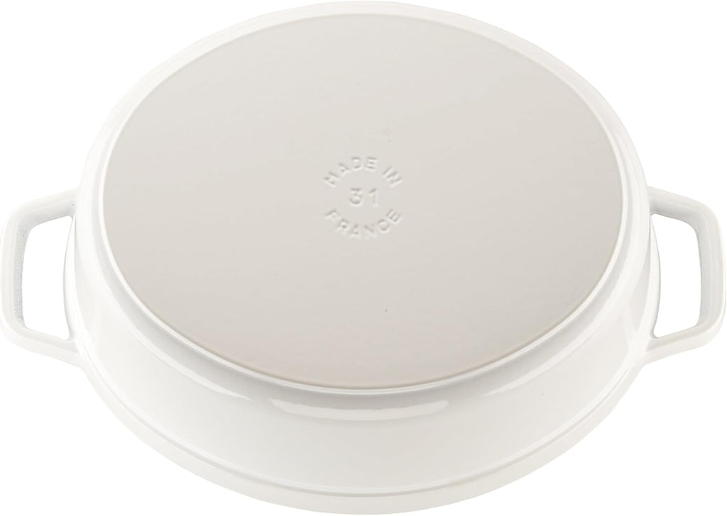 Staub Cast Iron Coq au Vin Cocotte, Dutch Oven, 5.75-quart, serves 5-6, Made in France, White