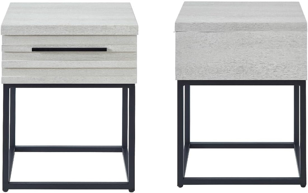 Roundhill Furniture Findlay 2-Piece Bedroom Set, Plush 3D Upholstered Bed with Nightstand, Twin