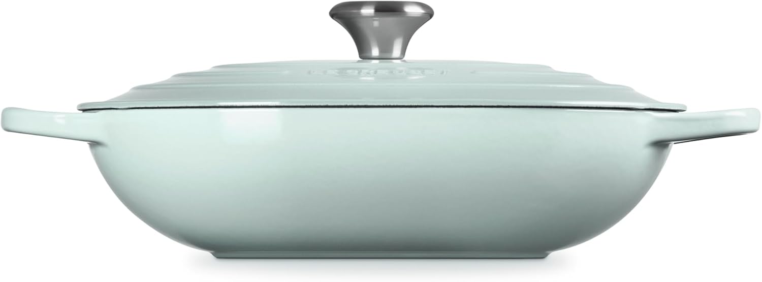 Le Creuset Enameled Cast Iron Signature Oval Casserole with Lid, 3.75 qt., Sea Salt