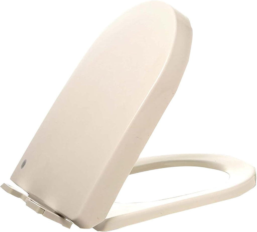 Soft Close Toilet Seats Round Toilet Seat Slow Close, Oval Toilet Seat with Non-Slip Seat Bumpers, Easy to Install (Wit)