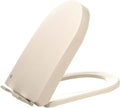 Soft Close Toilet Seats Round Toilet Seat Slow Close, Oval Toilet Seat with Non-Slip Seat Bumpers, Easy to Install (Wit)