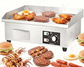Commercial Electric Flat Top Griddle - 3000W Stainless Steel, Adjustable Temp Control 122-572°F, Large Non-Stick Surface, Ideal for Pancakes, BBQ, and Restaurants.