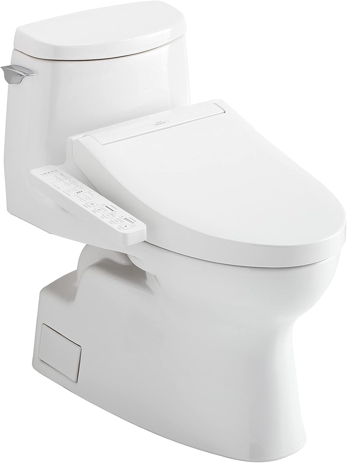 TOTO® WASHLET+® Carlyle® II 1G® One-Piece Elongated 1.0 GPF Toilet and WASHLET+® C2 Bidet Seat, Cotton White - MW6143074CUFG#01