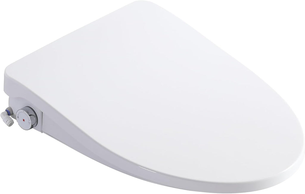 Weehom Smart Bidet Toilet Seat with Side Knob Adjustable Heated Seat with Water Temperature and Pressure Adjustment Portable Bidet,Auto open/close,Night Light, Only Seat