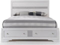 Acme Naima Eastern King Wooden Bed with Storage in White