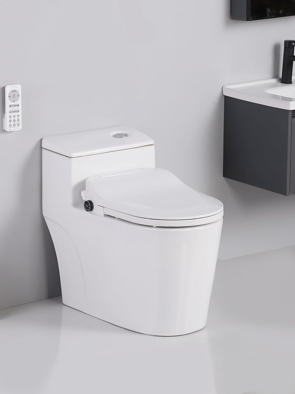Bidet Toilet Seat,Smart Toilet Seat with Remote Control,Electric Heated Seat,Warm Water Washing,Warm Air Dryer and Multiple Spray Modes for Women Men