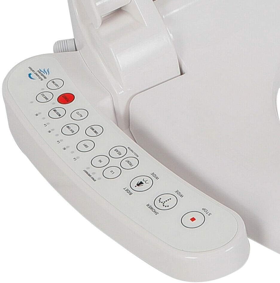 Electric Automatic Bidet Toilet Seat,Luxury Intelligent Bidet Warm Toilet Seat Without Remote Control Deodorization Elongated Heated Seat w/Double Nozzles for Elongated Toilets 1300W 110V US Stock