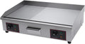 29'' Commercial Electric Griddle,Electric Countertop Flat Top Griddle Half Grooved/Flat, Teppanyaki Stainless Steel Grill,Temperature Control 122°F-572°F.