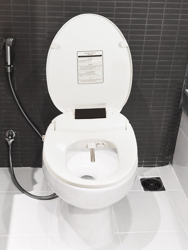 Electric Bidet Toilet Seat,Electric Smart Heated Toilet Seat,Feminine & Front Rear Wash,Elongated Heated Toilets Seat with Instant Warm Water & Dryer, Self-Clean Nozzle, Automatic Flip Cover US Plug