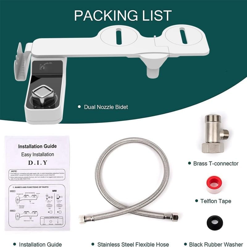 ABS Household Electric-free Toilet Cleaning Device Foldable Non-electric Bidet Non-powered(Style 1)