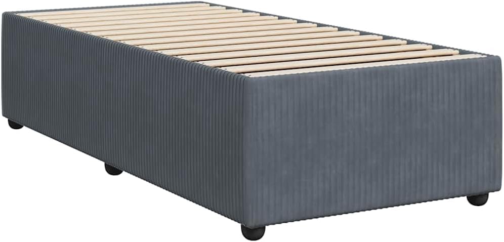 Dark Gray Velvet Twin XL Bed Frame with Plywood and Engineered Wood Construction, 100% Polyester Upholstery for Modern Bedroom Decor, Breathable Material and Easy Assembly