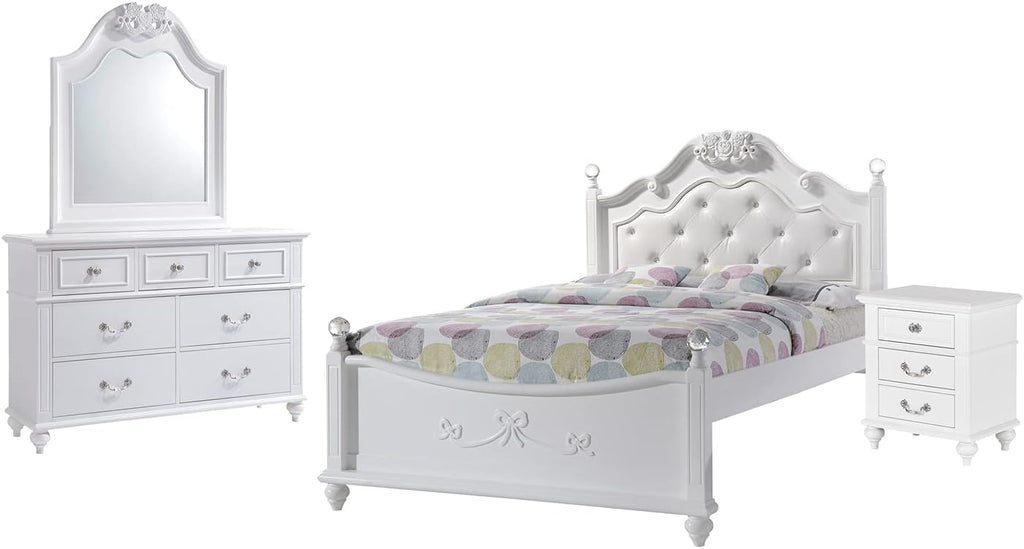 Picket House Furnishings Annie 4 Piece Full Bedroom Set in White