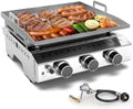 Portable Propane Griddle, 8000BTU Stainless Steel Gas Grill, One-Burner Flat Top Grill for Tailgating, Camping, BBQ, RVs, Patio Cooking