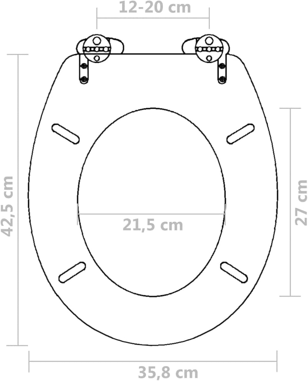 Toilet Seats with Soft Close Lids 2 pcs MDF Black Toilet & Bidet Seats
