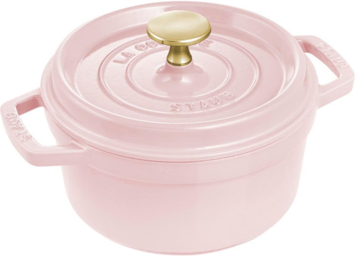 staub Cocotte Round Sorbet Rose Z1032-758 'Pico Cocotte Round Sorbet Rose 6.3 inches (16 cm) Pink Two-Handed Casting, Enameled Pot, Induction Compatible
