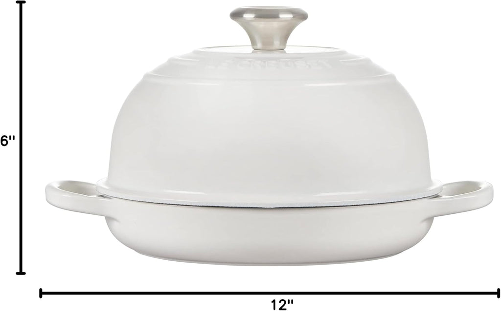 Le Creuset Enameled Cast Iron Signature Round Bread Oven, 9.5 inch, White