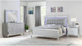 Sterling Full 4 PC LED Bedroom Set Made with Wood in Silver Color