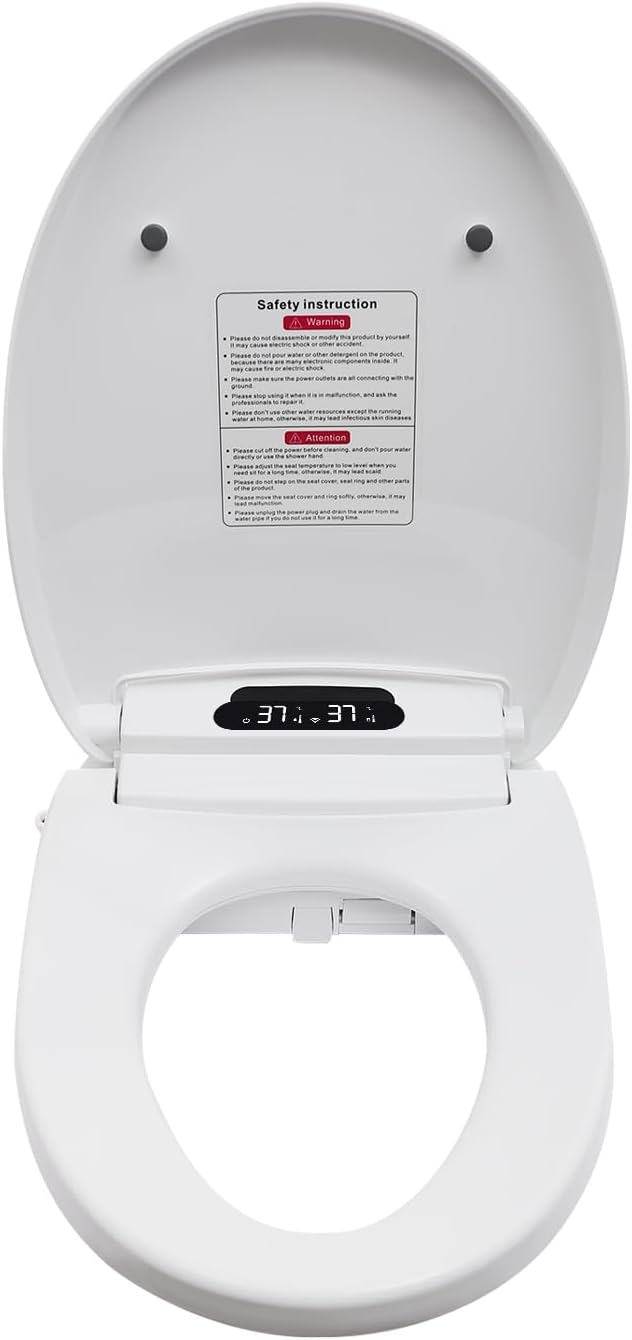 LOYALHEARTDY Smart Bidet Toilet Cover Seat, Intelligent Toilet Cover Seats with Remote Control, Heated Seat & Warm Air Dryer, Self-Cleaning Nozzle, Easy Installation for Elongated & Standard Toilets
