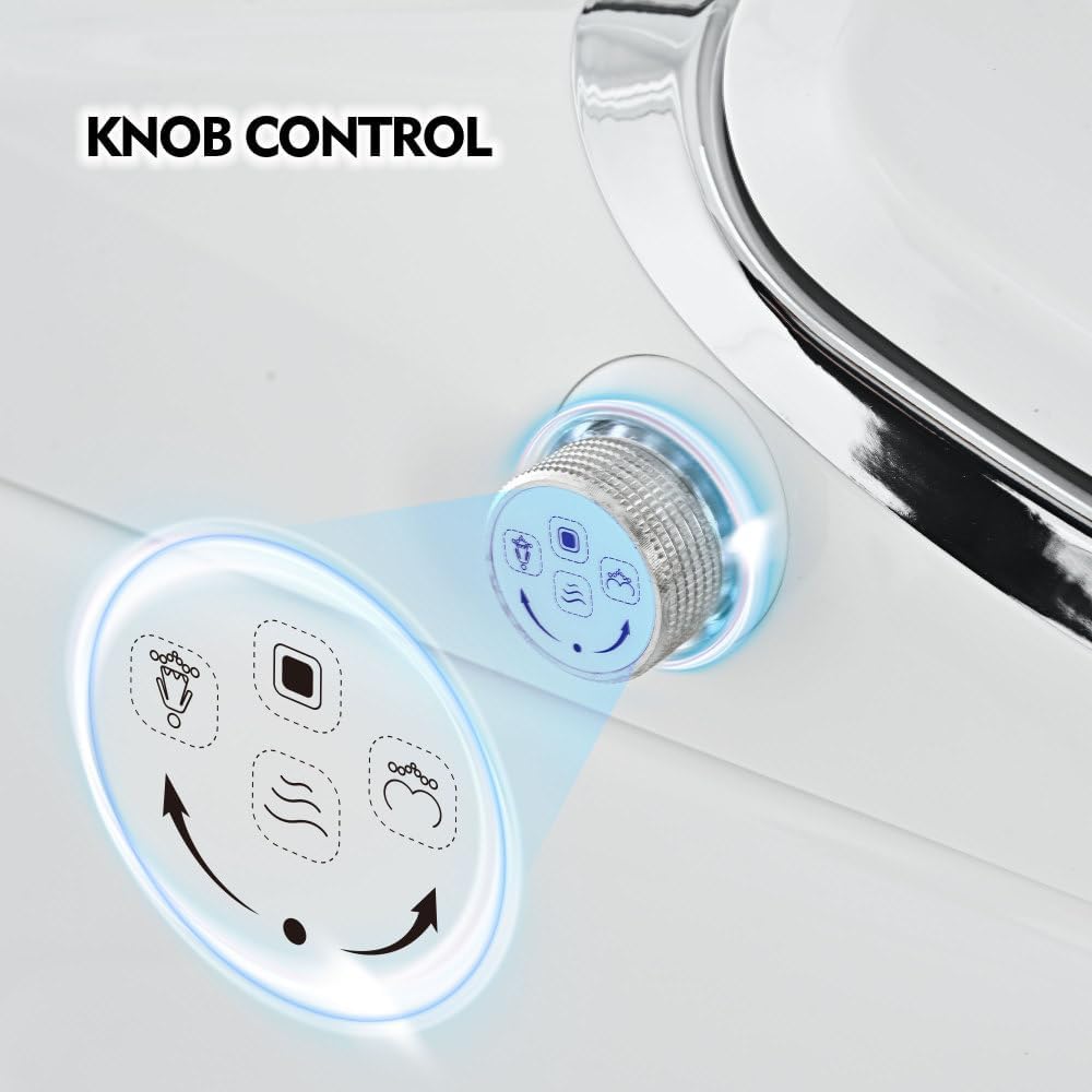 Elongated Smart Bidet Toilet with Heated Seat and Warm Air Dryer, Remote Control Operated with Multiple Wash Modes and Soft Close Lid